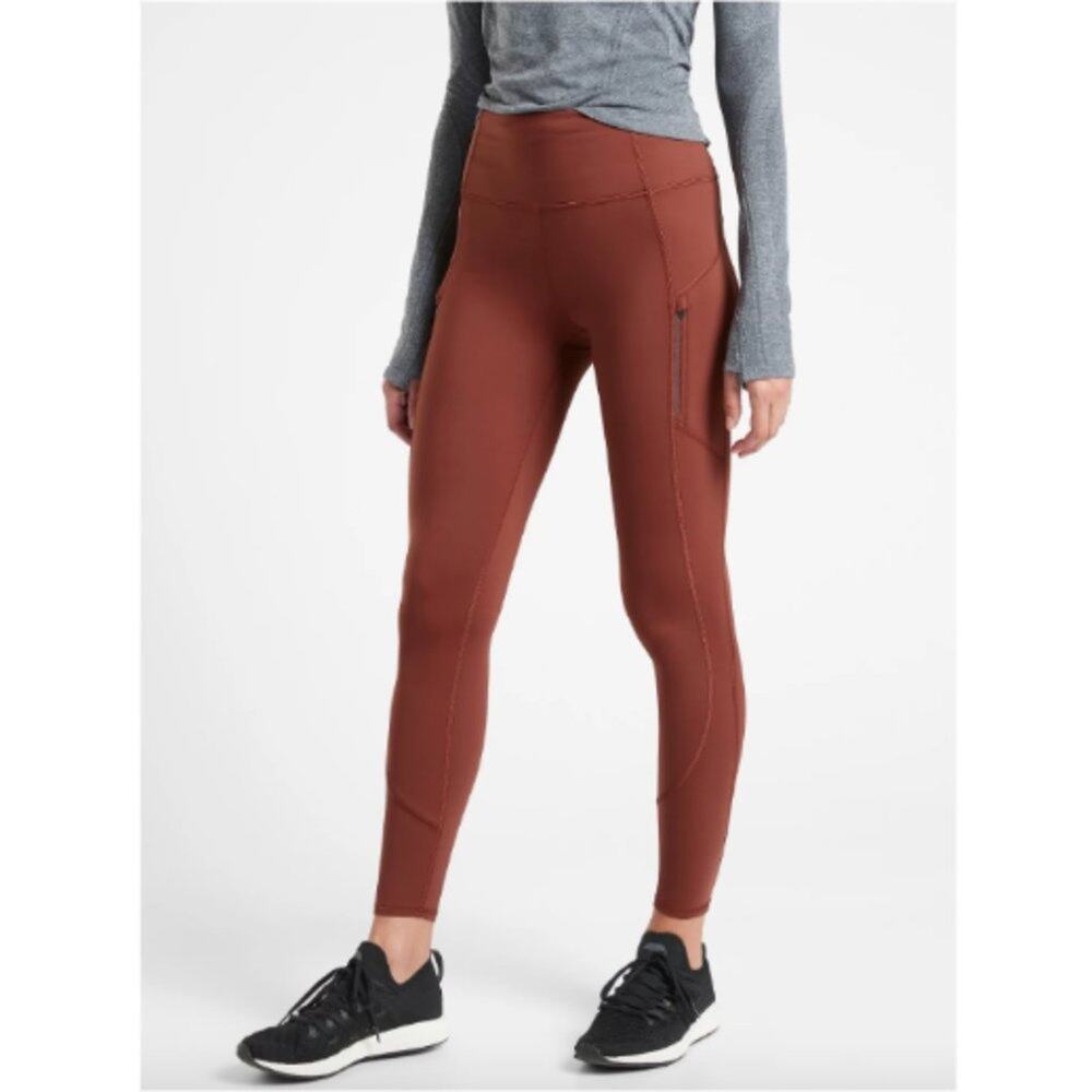 Athleta Rainier Rust Red High Rise Tights